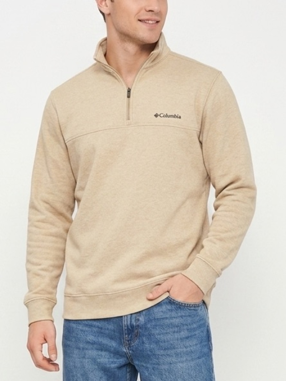 Columbia Men's Hart Mountain II Half-Zip Pullover Sweatshirt Beige Medium - 575